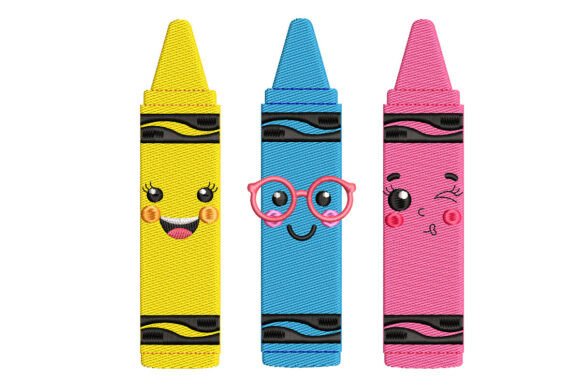 Review: Kawaii Colorful Crayons Embroidery Design