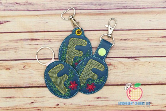 Review: Letter F with Floral Design ITH KeyFob