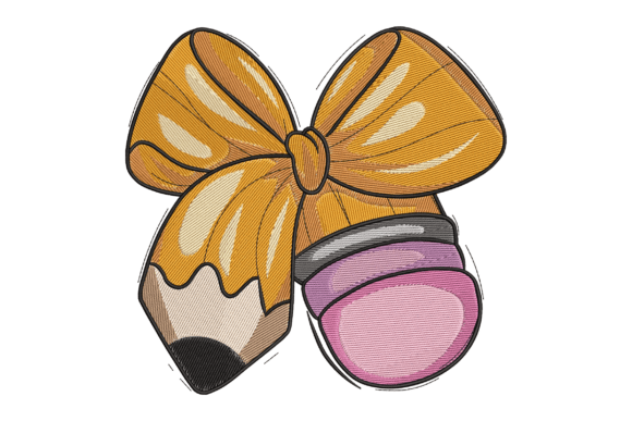 Reviewing Pencil Bow for Back to School Embroidery